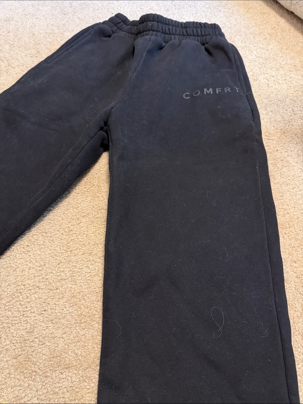 Black COMFRT Logo Sweatpants with Elastic Waist